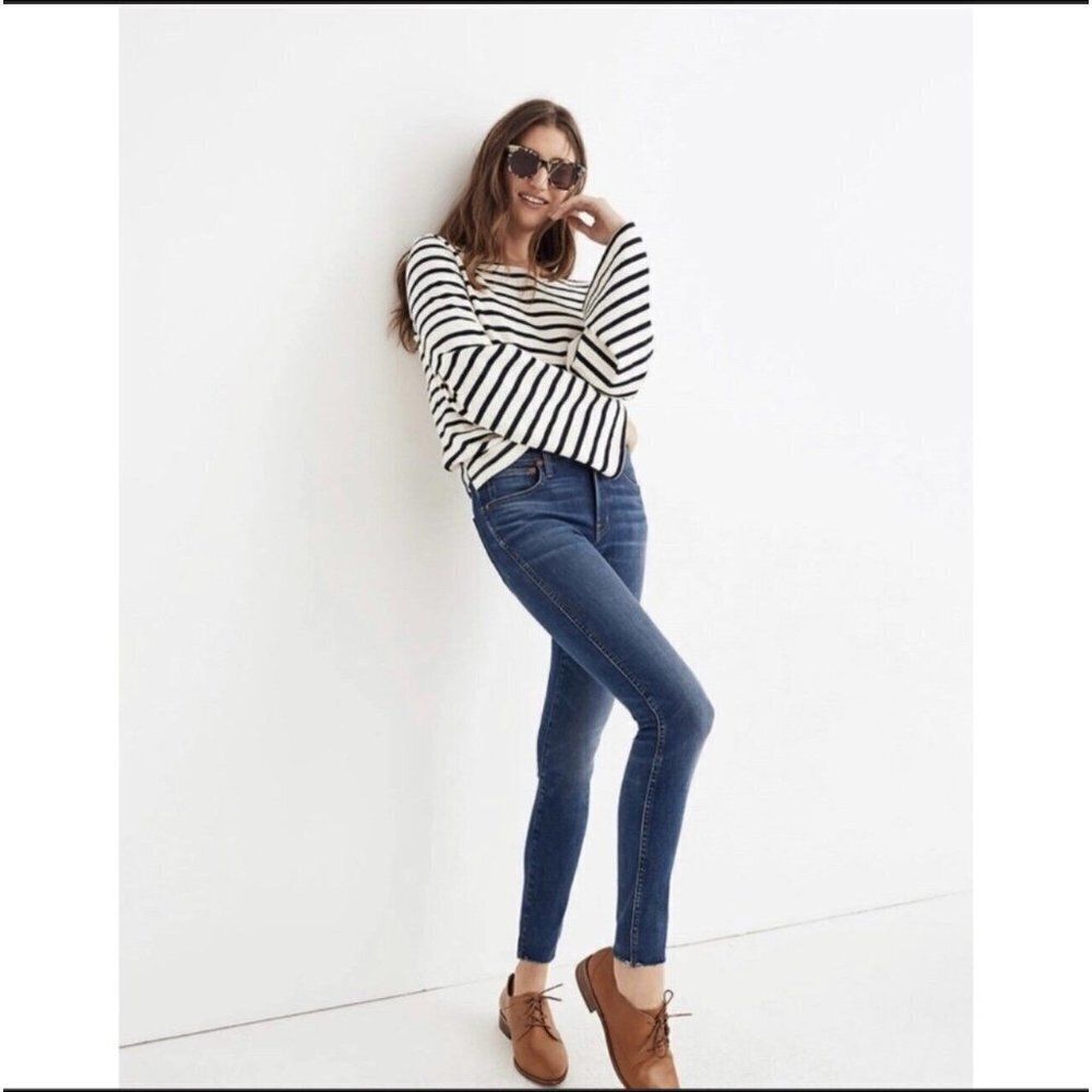 Madewell size 24 High Rise Skinny Raw Hem Stretch Jeans